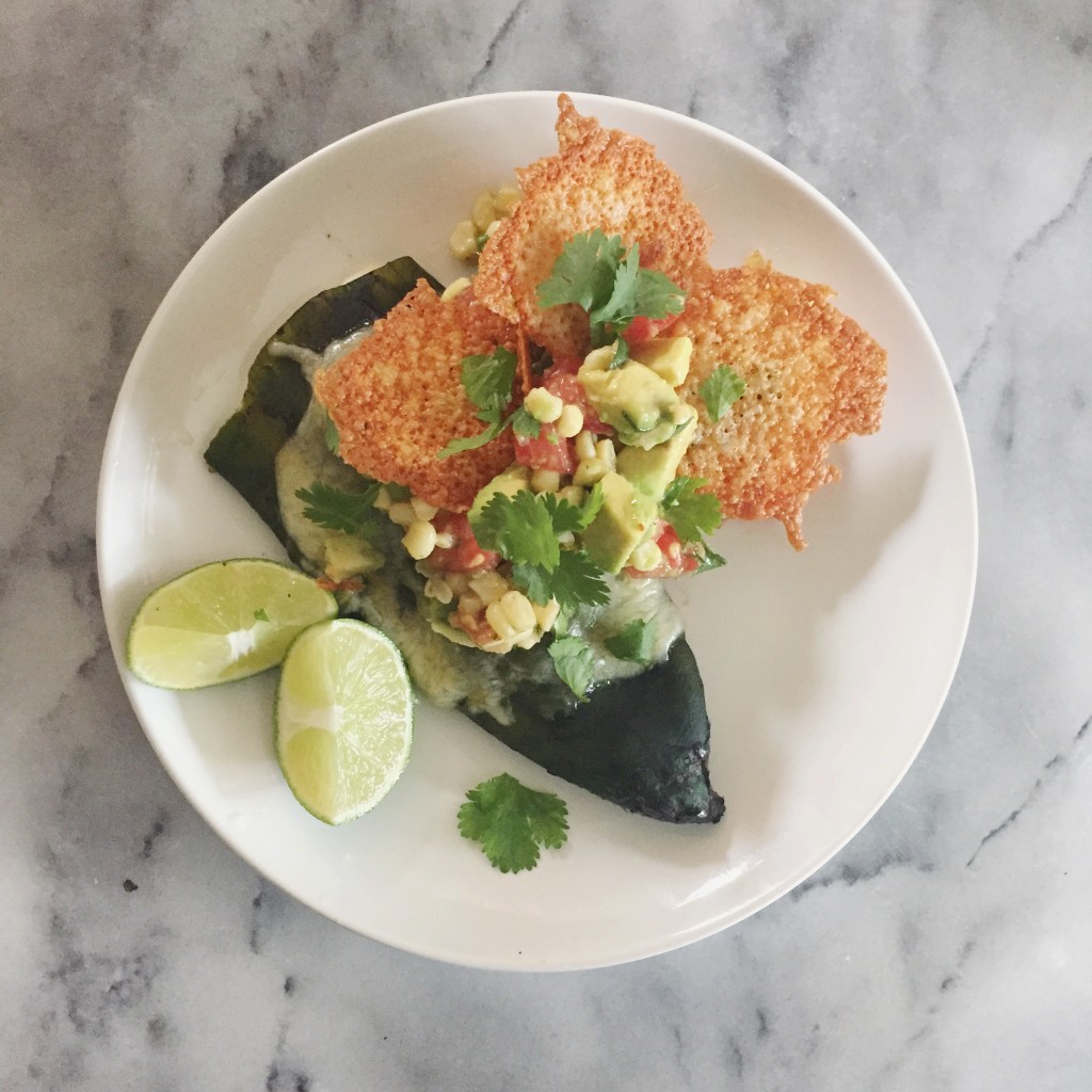 'NAKED' CHILE RELLENOS WITH CHEESE CRISPS