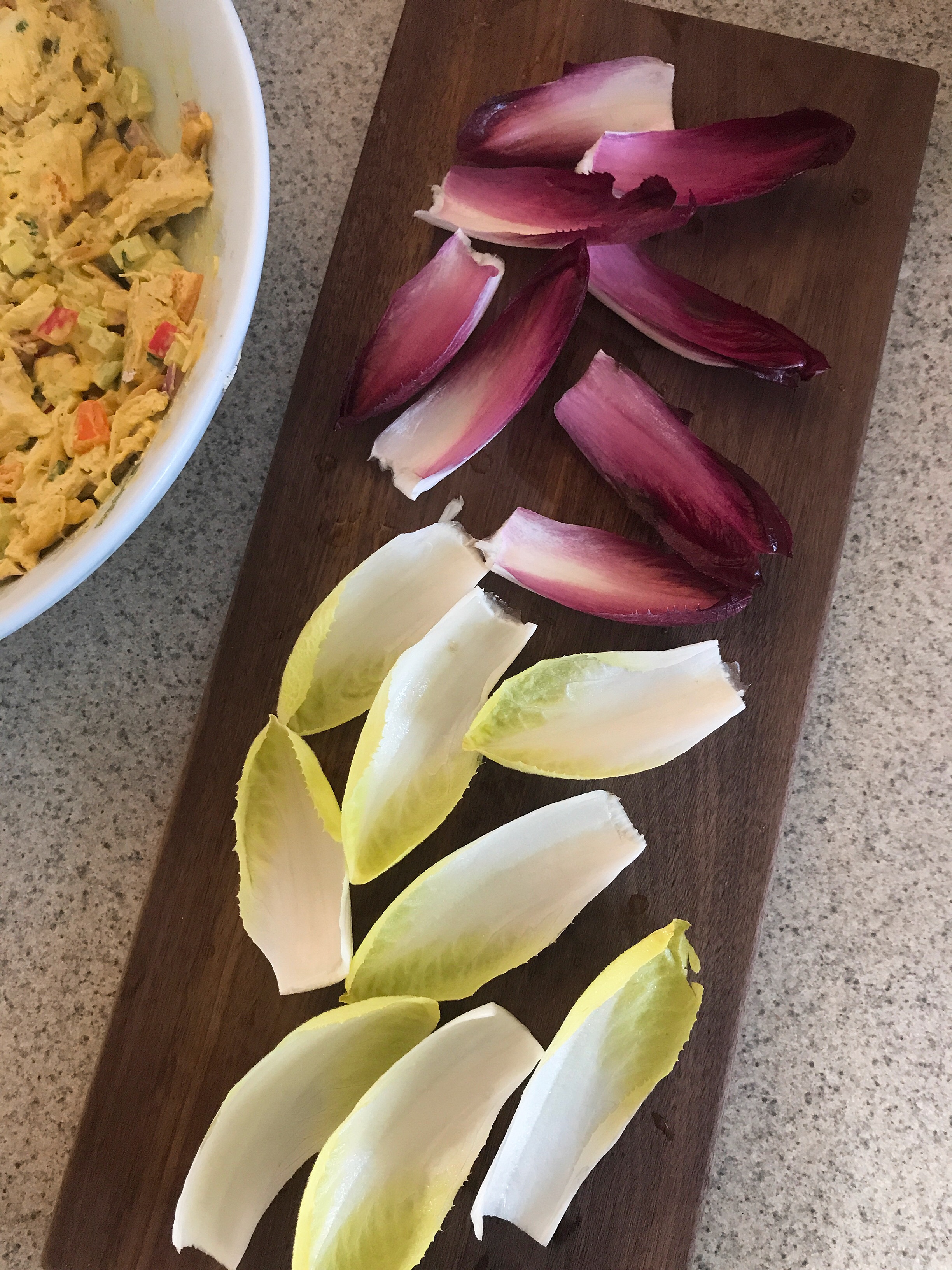 CURRIED CHICKEN SALAD BOATS WITH POMEGRANATE SEEDS // laurenariza.com